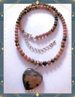 SALE KETTE STEINKETTE COLLIE EDELSTEINKETTE ECHTER RHODONIT