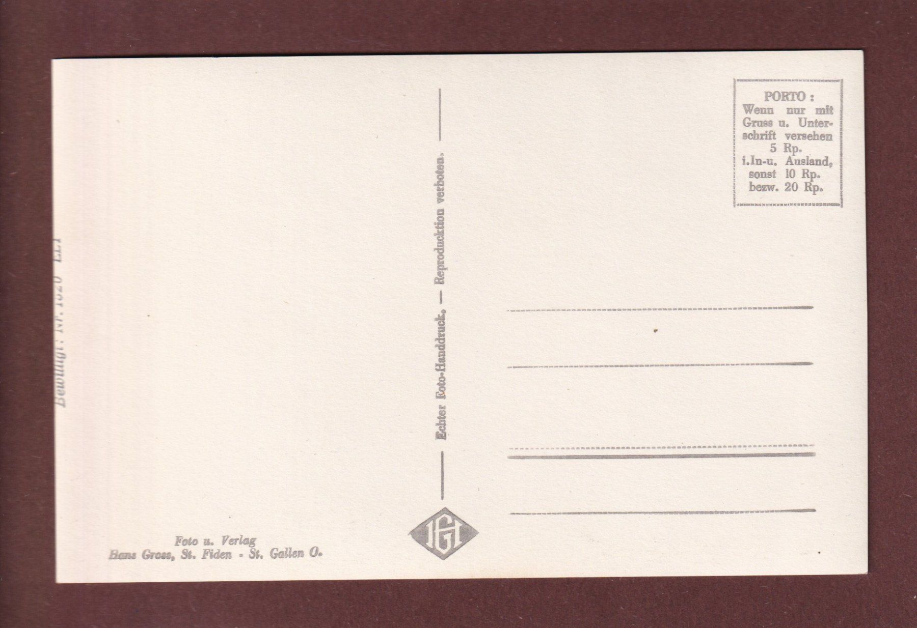 Cartoline postali: Drahtsteg GANTERSCHWIL-BÜTSCHWIL – Usato da Pully venduto da nicecards 1