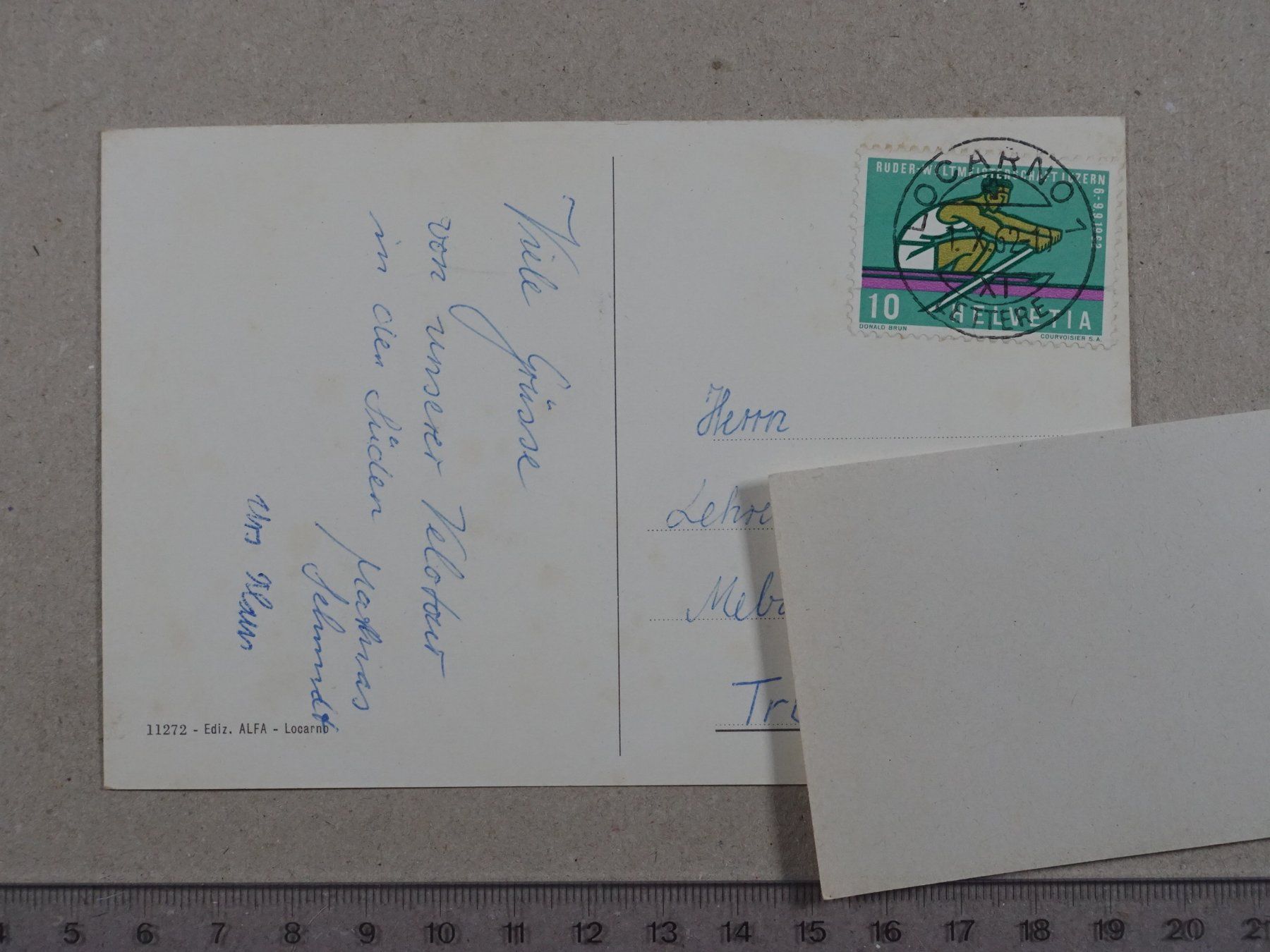Cartoline postali: Locarno, 1962 – Usato da Lenzburg venduto da fh1 1