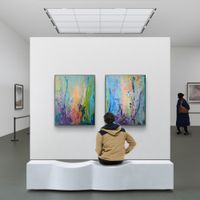 2 Stk.Originalgemälde auf Leinwand 120x100cm je, XXL Unikate