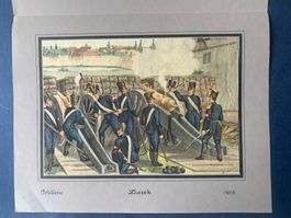 A. Von Escher - Lithographie - ZURICH - Artillerie  1815