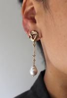 artisan 925 sterling silver and pearl drop earrings