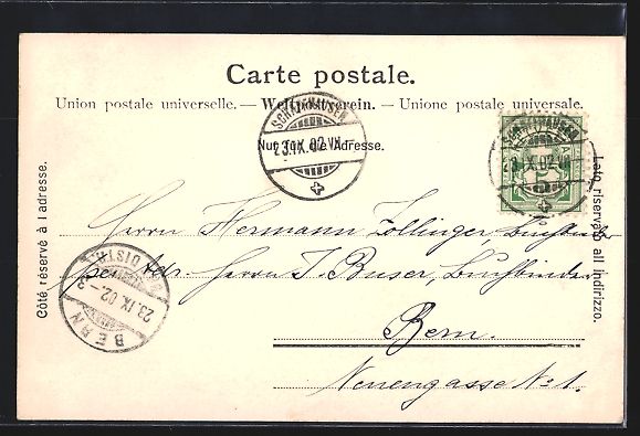 Cartoline postali: Schaffhausen, Teilansicht mit Gymnasium – Usato da Berlin venduto da bartko-reher 1