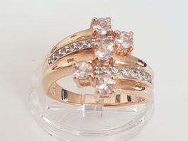 Ring Rosegold 925 Silber Zirkonia Grösse 17.1 mm