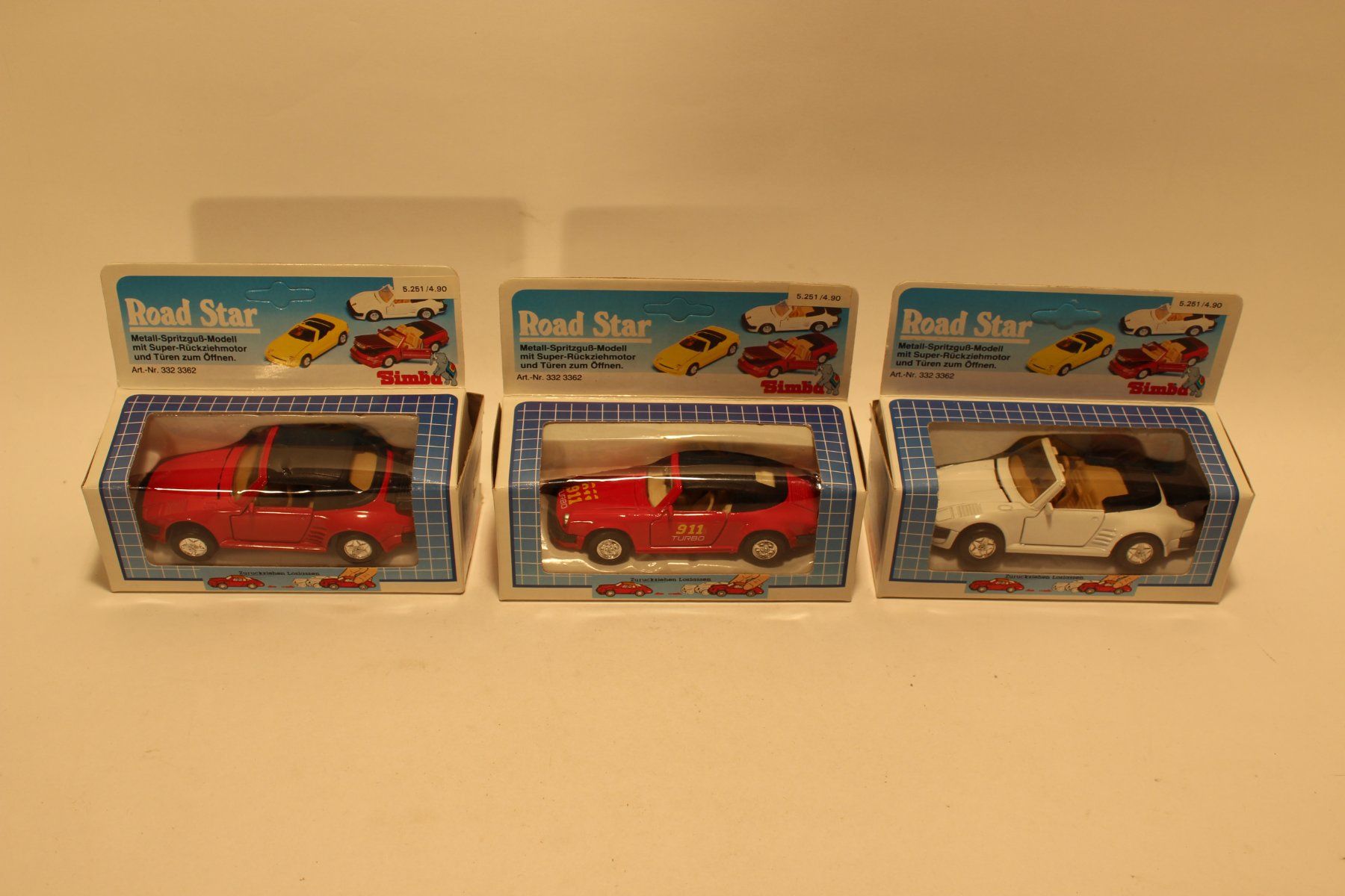 Modellini d'auto: 3x SIMBA Porsche Spielzeugauto, ca. 1:36 – Usato da Fehraltorf venduto da haefens 1