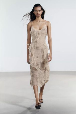 Perlenbesetztes Midikleid Größe S/Robe mi-longue perlée S