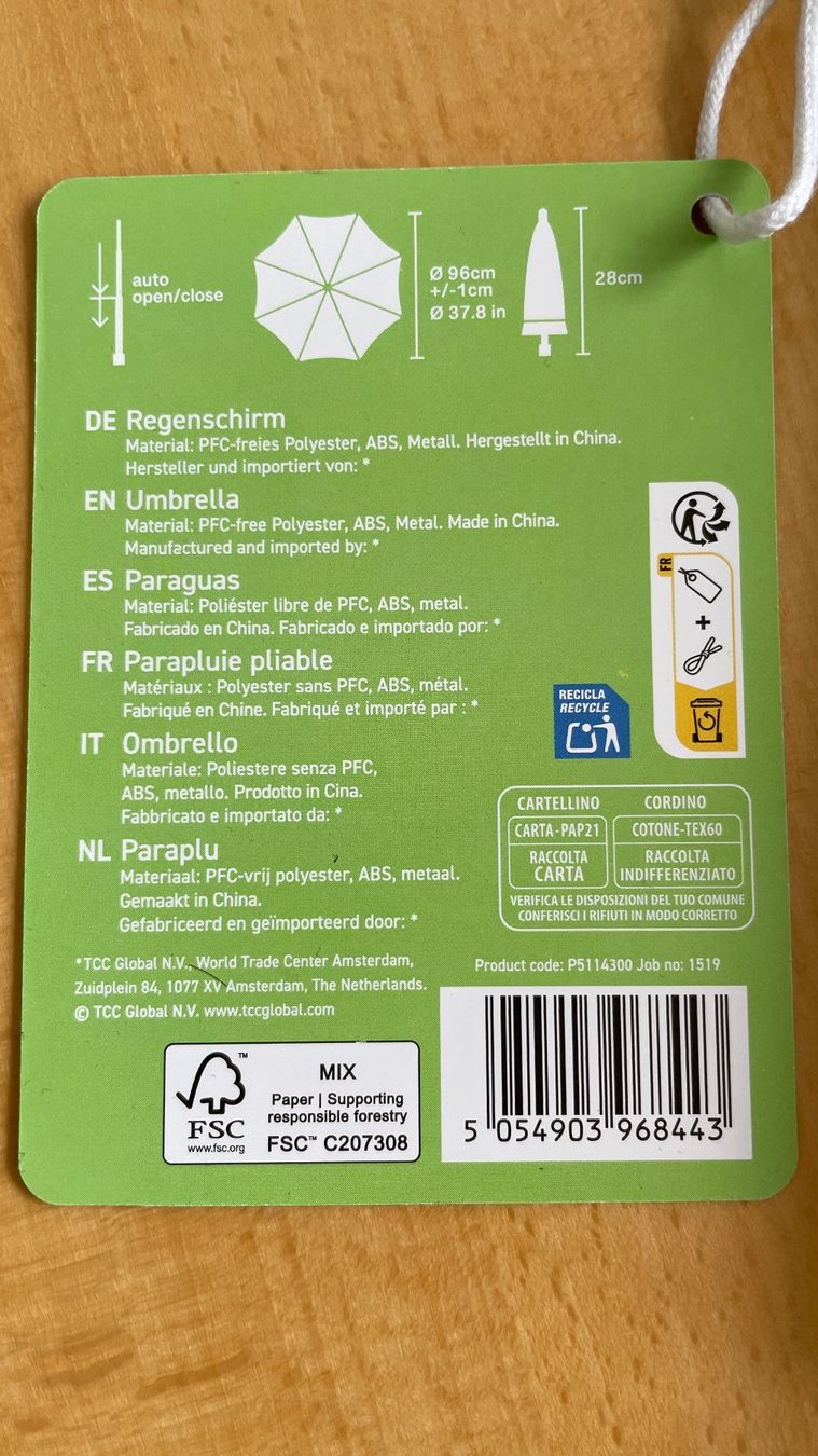 Knirps Regenschirme: Regenschirm Schirm Knirps 96cm Durchmesser – Neu (gemäss Beschreibung) aus Glattfelden von cybermaxx 2