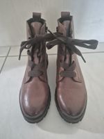Schnürstiefel echt Leder Damen braun mit Reissverschluss 36