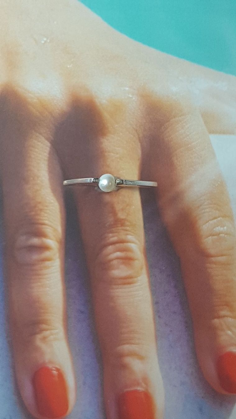 Anelli: Weissgold Perlenring 18 Karat Gold 750 – Nuovo (secondo la descrizione) da Unterägeri venduto da Altgoldschmuck 8