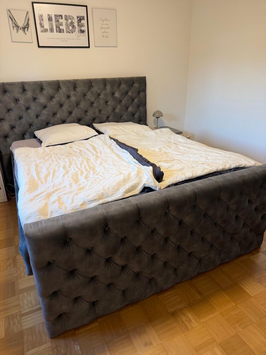 Betten: Boxspringbett 180x200cm Grau – Gebraucht aus Port von Jenny_baertschi 2