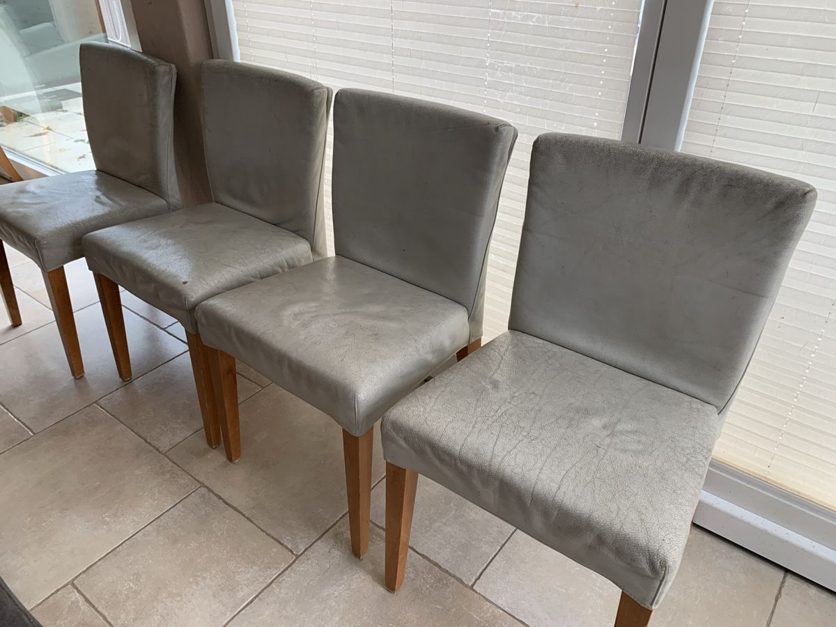 Sedie: 6 ältere beige Leder-Esszimmer-Stühle – Usato da Oberweningen venduto da Bumblebee2