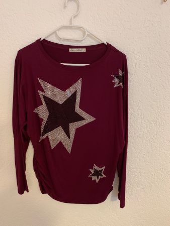 Sweet Girl Langarm Shirt Glitzer Gr. M / L