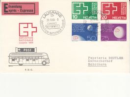 SBK 402 - 405 Fekphila mit Sonderstempel S. 579 Lausanne
