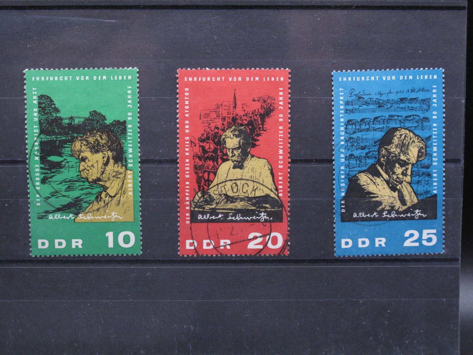 Tutti i francobolli: DDR 1965 Albert Schweitzer gest. – Usato da Wil SG venduto da fva01
