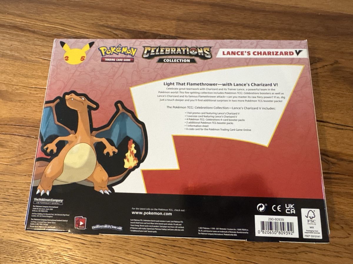 Pokémon Carte collezionabili: Pokémon Celebrations Collection Lance's Charizard V EN – Nuovo e nell'imballaggio originale da Lenzburg venduto da eyworld 1