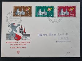 1955 : Brief Nationale Briefmarkenausstellung Lausanne