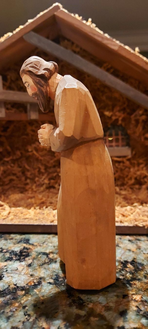 Statuette: Krippenfigur Josef, Weihnachten, Handarbeit Huggler – Usato da Männedorf venduto da Spargeluno 1