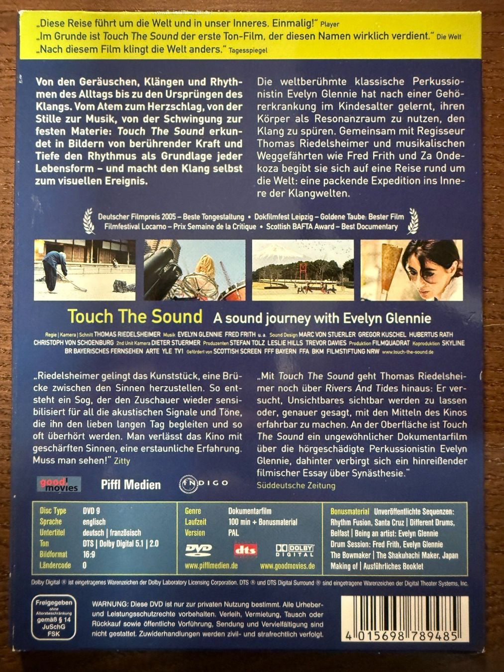 Tutti i DVDs: Touch the Sound – Usato da Zürich venduto da FilmFreunde 1