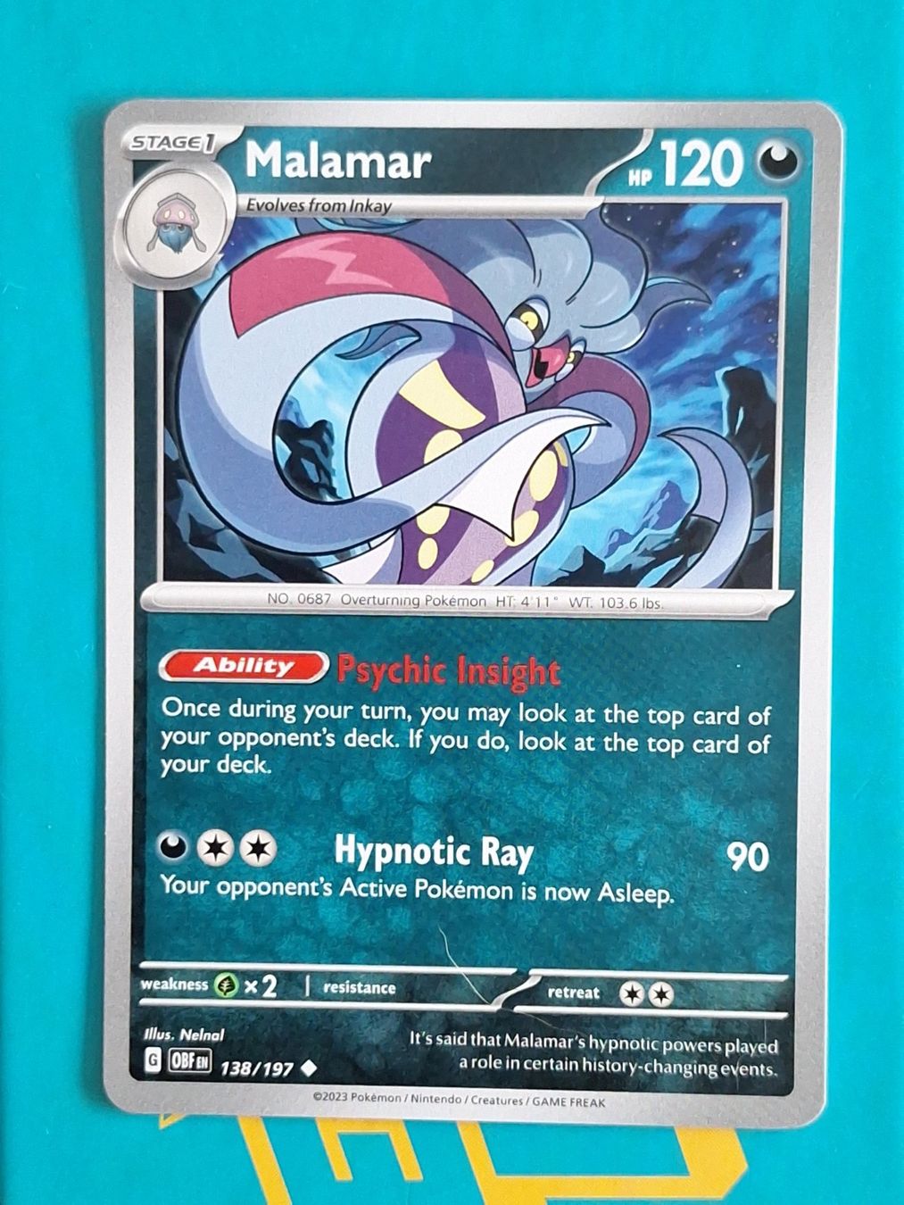 Pokémon Carte collezionabili: Malamar - Pokemon Obsidian Flames – Usato da Altstätten SG venduto da GGsGameshop