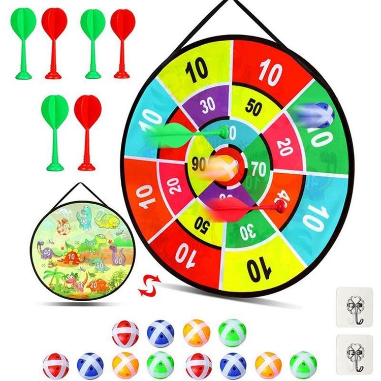 Coole Klett-Dartscheibe Für Kids 4-12 Jahre - Mit Panda-Motiv, Spielzeugpistole & 9 Klebebällen