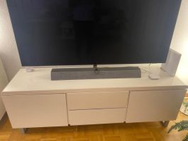 Fernsehmöbel weiss mit Schubladen gebraucht Zustand