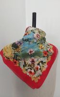 Foulard Kunstseide quadratisch Motiv Botanischer Garten