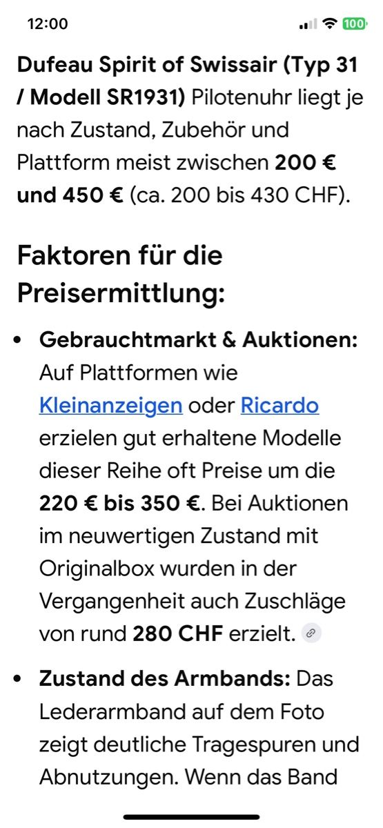 Swissair Orologi: Pilotenuhr SWISSAIR  – Usato da Brugg AG venduto da Simone92 1
