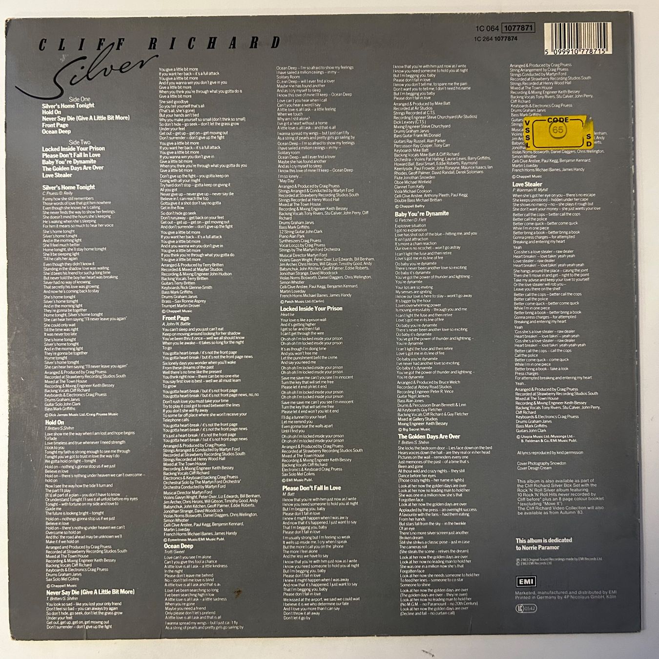 Dischi in vinile: Cliff Richard -"Silver" , Vinyl Schallplatte – Usato da Aesch BL venduto da BernisFlomi 1