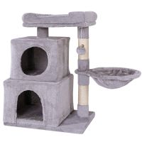 Kratzbaum Katzenbaum Kletterbaum 70cm mit 2 Höhlen Bett