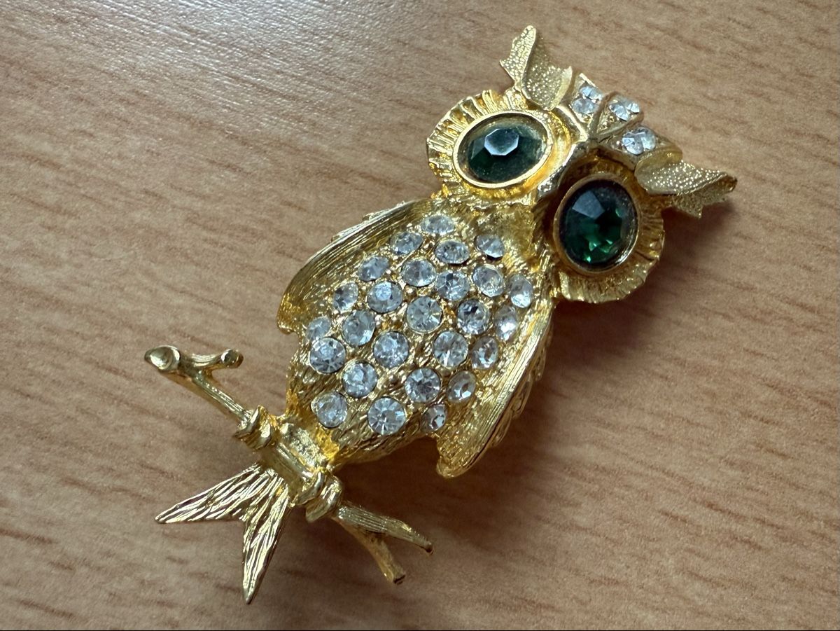 Spille & Fermagli: Vintage Brosche Eule Strass – Usato da Lamone venduto da LaCantinaMagica 4