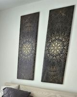 Deko Bild auf Leinwand Gold braun Mandala Bild Wandbild Foto