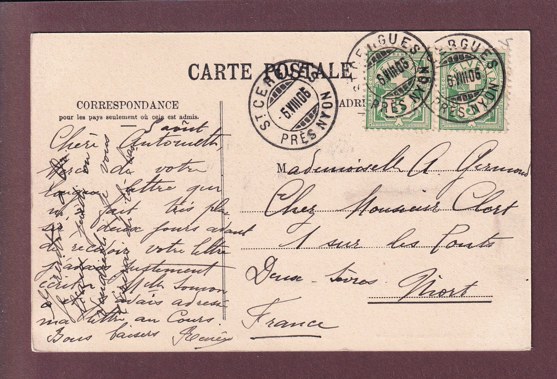 Cartoline postali: Sommet de LA DÔLE - 1906 – Usato da Pully venduto da nicecards 1