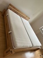 Doppelbett Sumpfeiche mit Lattenrost & Matratzen