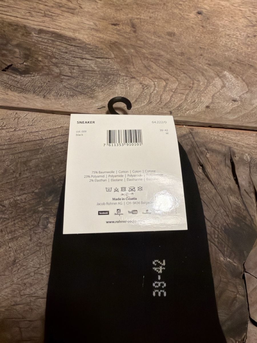 Rohner Calze: Rohner Basic Sneaker Socken Schwarz, Grösse 39-42, Neu! 3 St – Nuovo e nell'imballaggio originale da Zuoz venduto da Grr1974 3