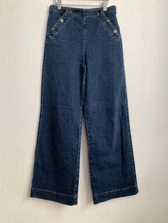 Pantalon jean 👖 widelegs taille 38 bleu foncé