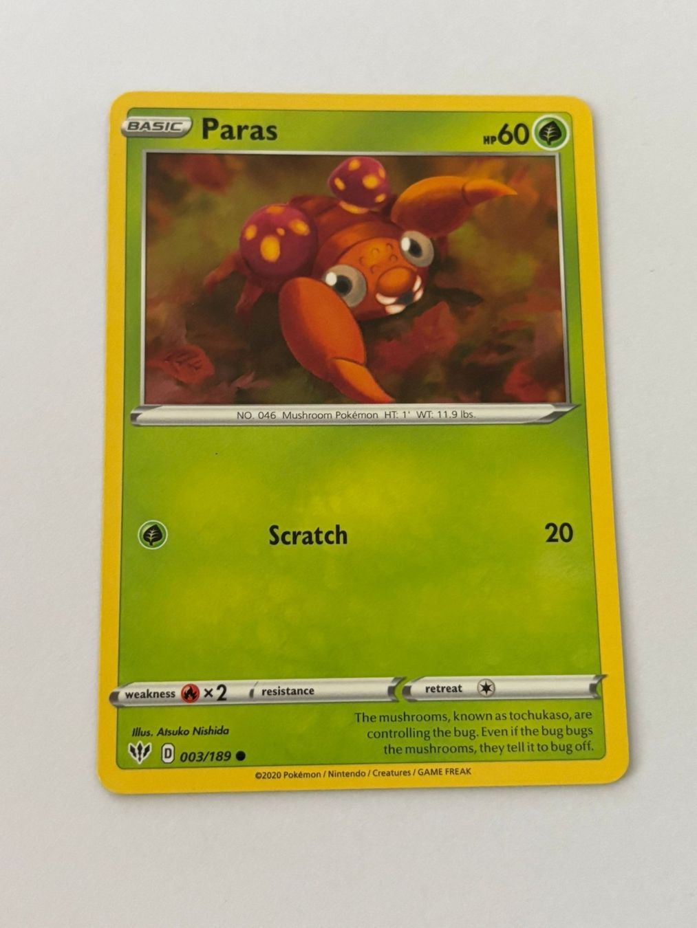 Pokémon Carte collezionabili: Pokemon-Karte Paras 003/189 – Usato da Herisau venduto da Seyashop1