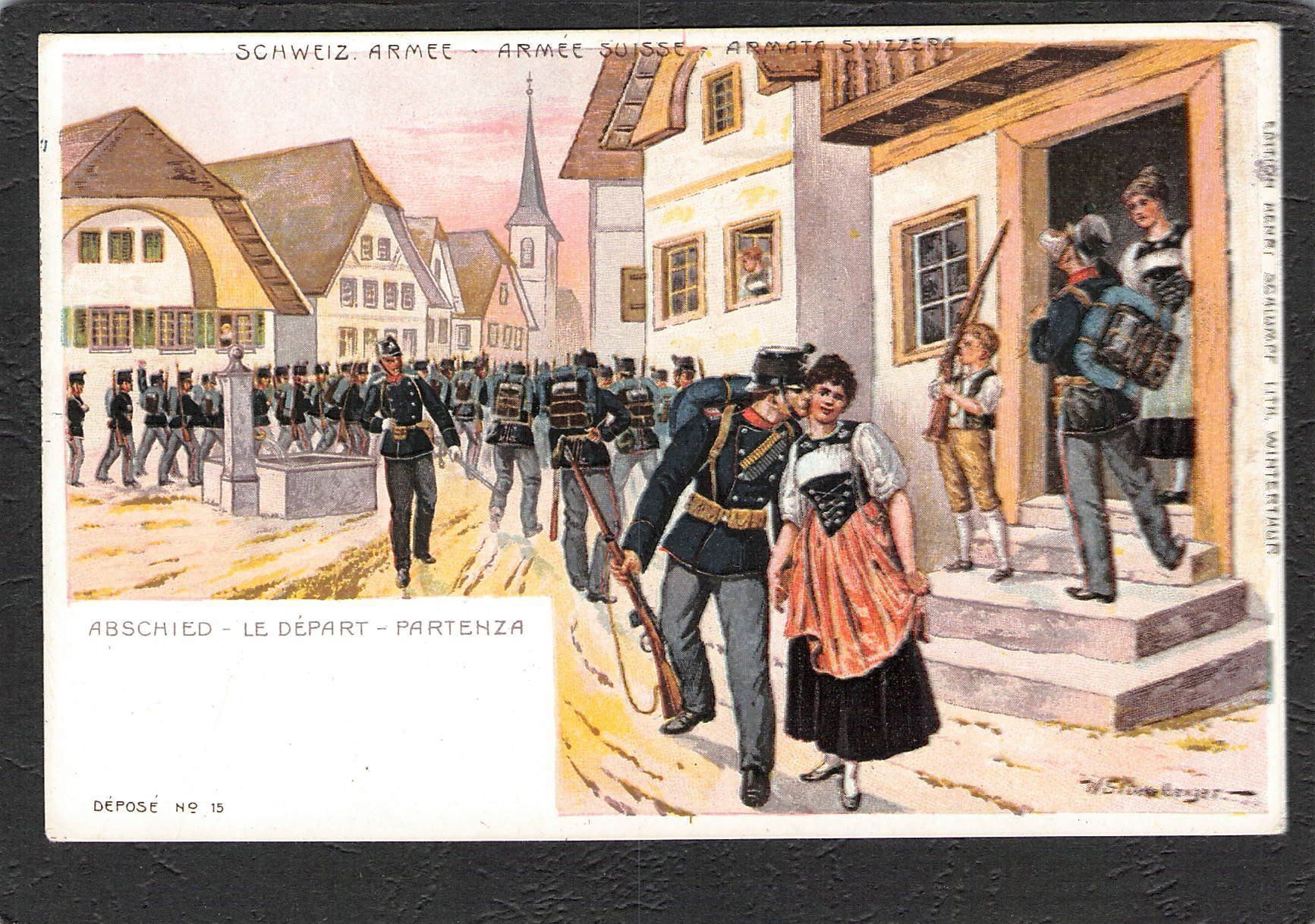 Cartoline postali: -Litho Soldatengruss – Usato da Reichenburg venduto da Pipo-67
