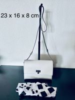 Crossbody Kunstleder Handtasche weiss mit Twilly Satin Tuch