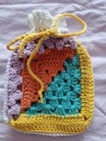 Handgemachter Granny Square Beutel, kleine Tasche, Boho