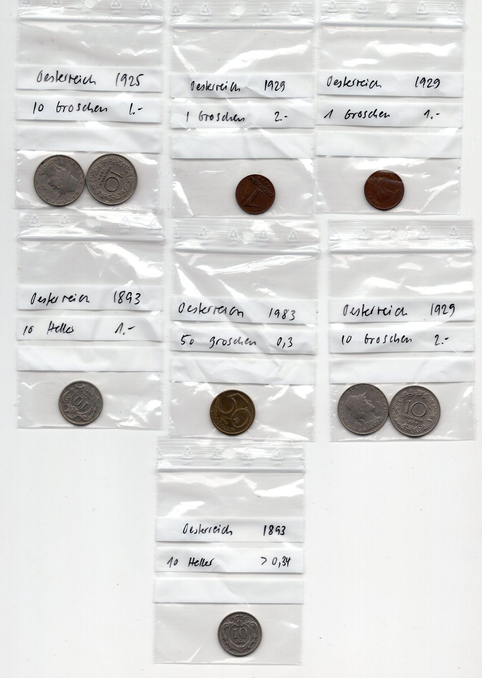 Tutti le monete: (2134) Austria, 1 Lot um 1860 – Usato da Rüthi (Rheintal) venduto da erdnuessli1 2