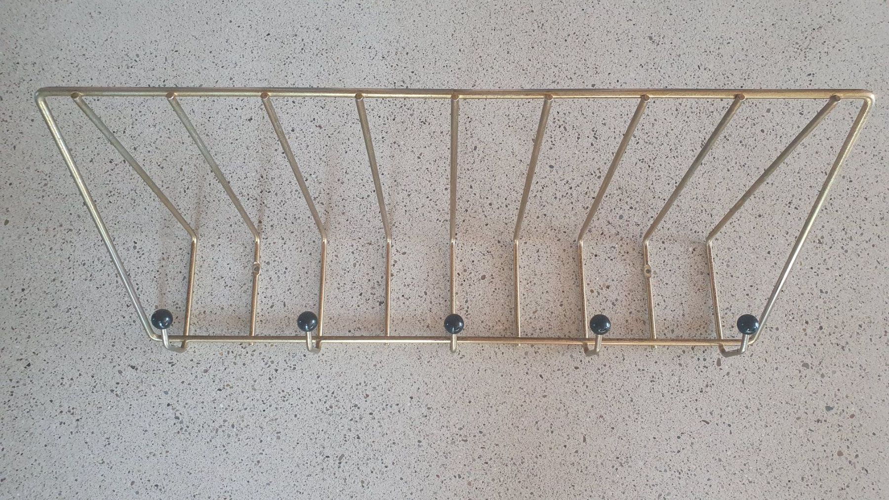 Guardaroba: Vintage Wandgarderobe mit Hutablage Messing – Usato da Oberrohrdorf venduto da dav_ctn5 1