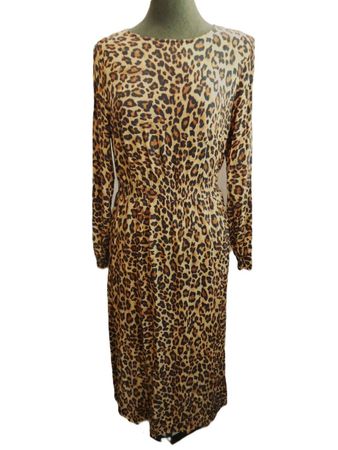 Gr. 34 36 längeres Kleid Leo Print animalprint s. Masse