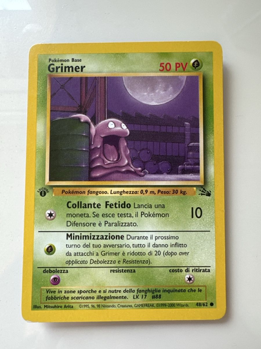 Pokémon Carte collezionabili: Grimer First Edition 1999 Pokemon Fossil 48/62 – Usato da Gordola venduto da EleSecondHand-TCG