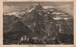 Alte Ansichtskarte Glarus Kantonspital, gel. 1923