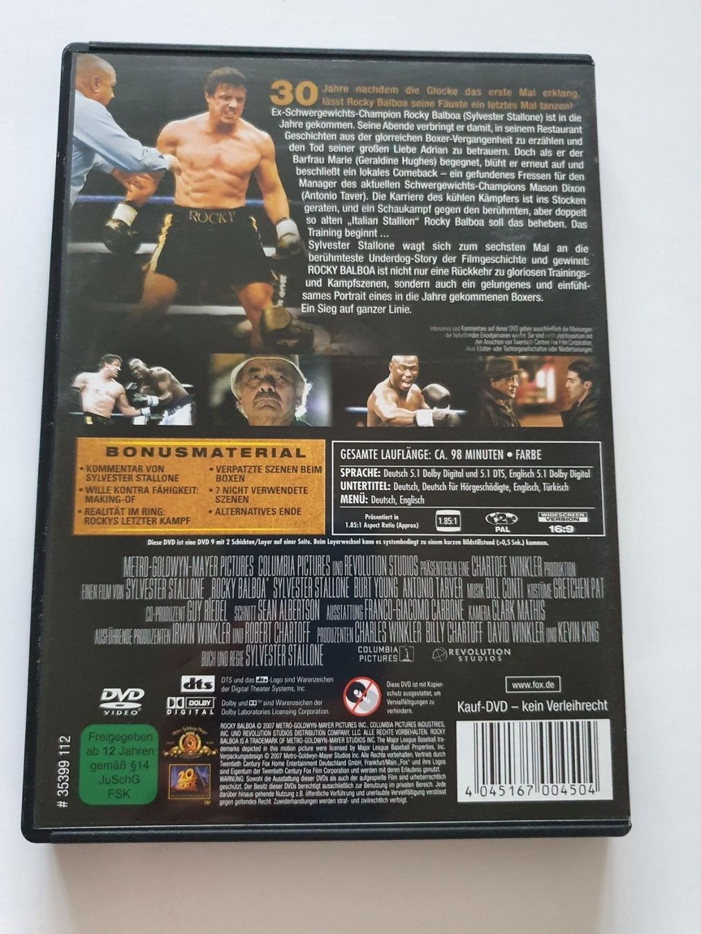 Tutti i DVDs: Sylvester Stallone ROCKY BALBOA DVD – Usato da Oberdorf BL venduto da BaldenEagle 1