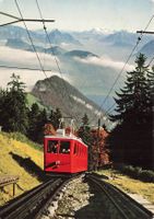 Pilatus Kulm (LU) – Zug der Pilatus-Bahn auf der steilsten
