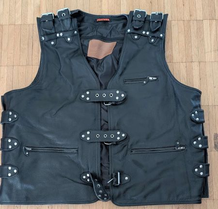 FEATHER Biker Lederweste / Kutte – Gr. 3XL bis 6XL