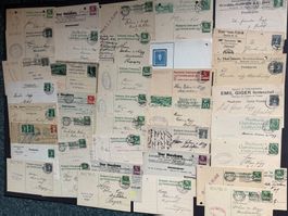 50 alte Postkarten/Karten, meist gelocht, 1920er-Jahre