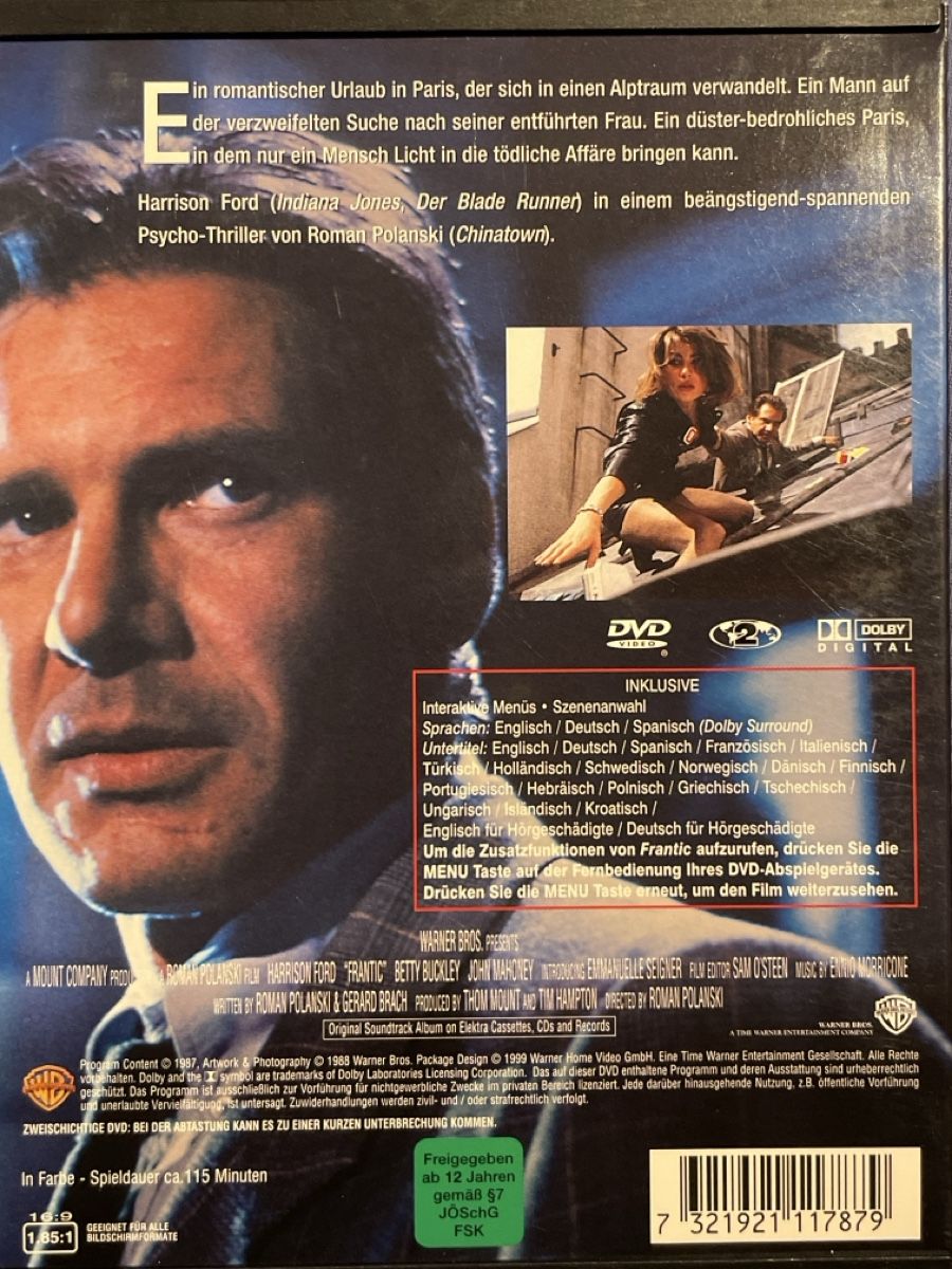 Tutti i DVDs: Frantic (1988) – Usato da Waldenburg venduto da Mimily33 1