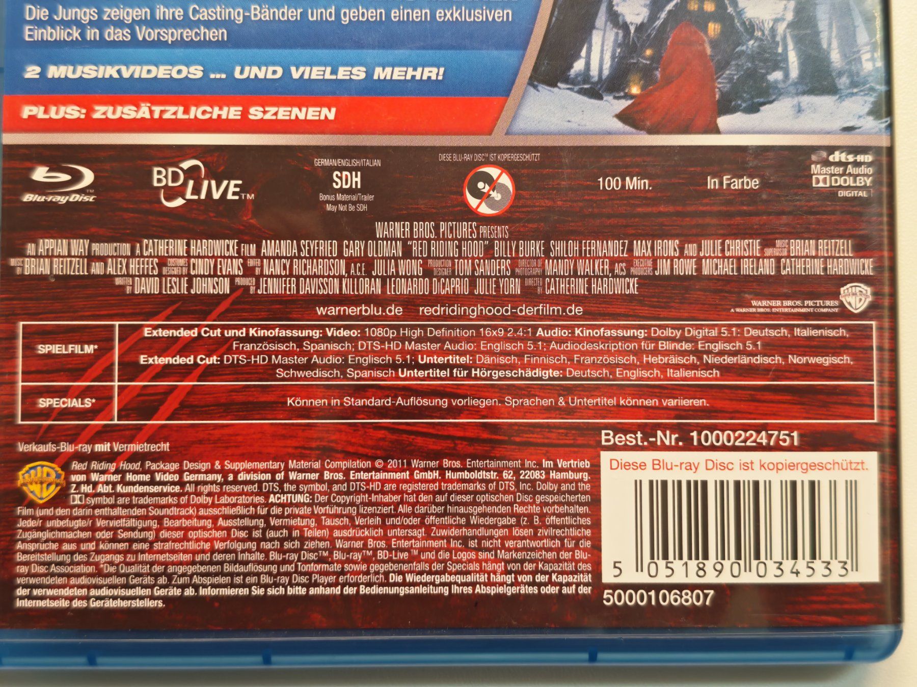 Tutti i DVDs: Red Riding Hood - Unter dem Wolfsmond – Usato da Liestal venduto da Kratzilla 3